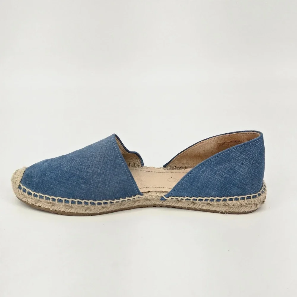 Jimmy Choo Dreya Denim d'Orsay Espadrille Flats Women's Size 38.5 US 8 Spain